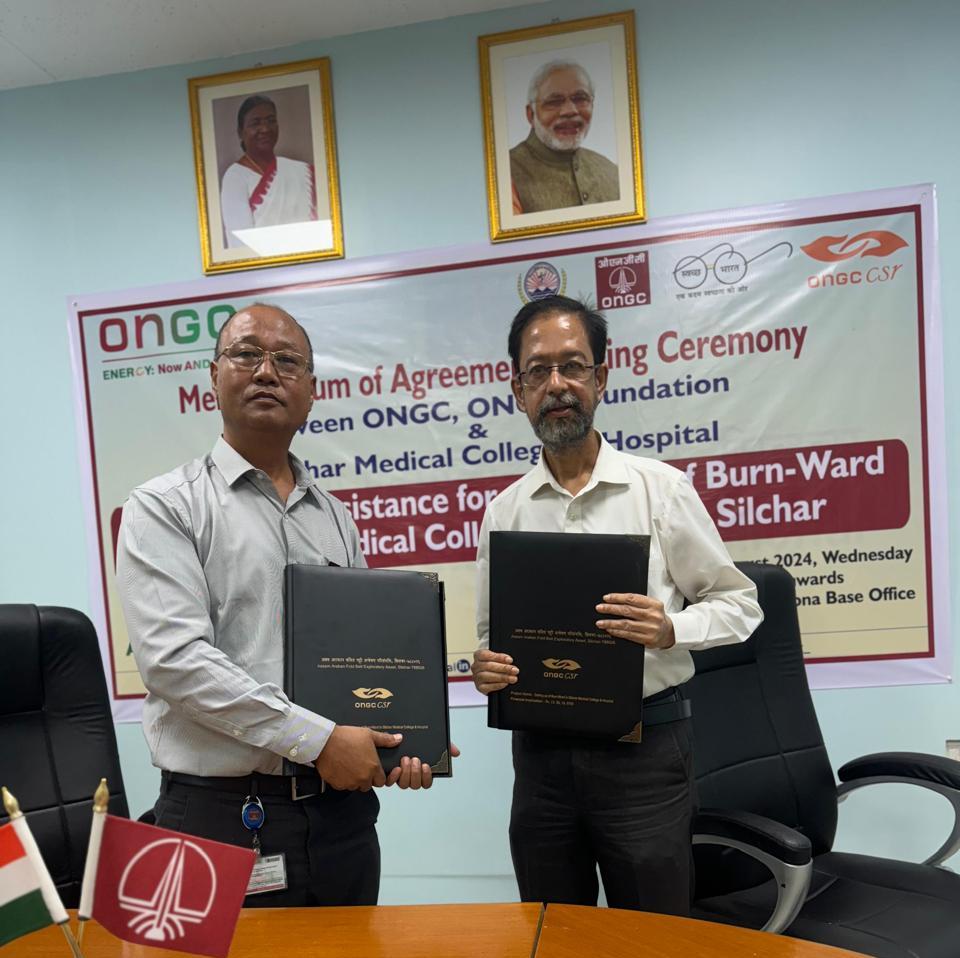 शिलचर में अत्याधुनिक बर्न वार्ड की स्थापना के लिए ओएनजीसी ने एसएमसीएच के साथ किए अनुबंध
