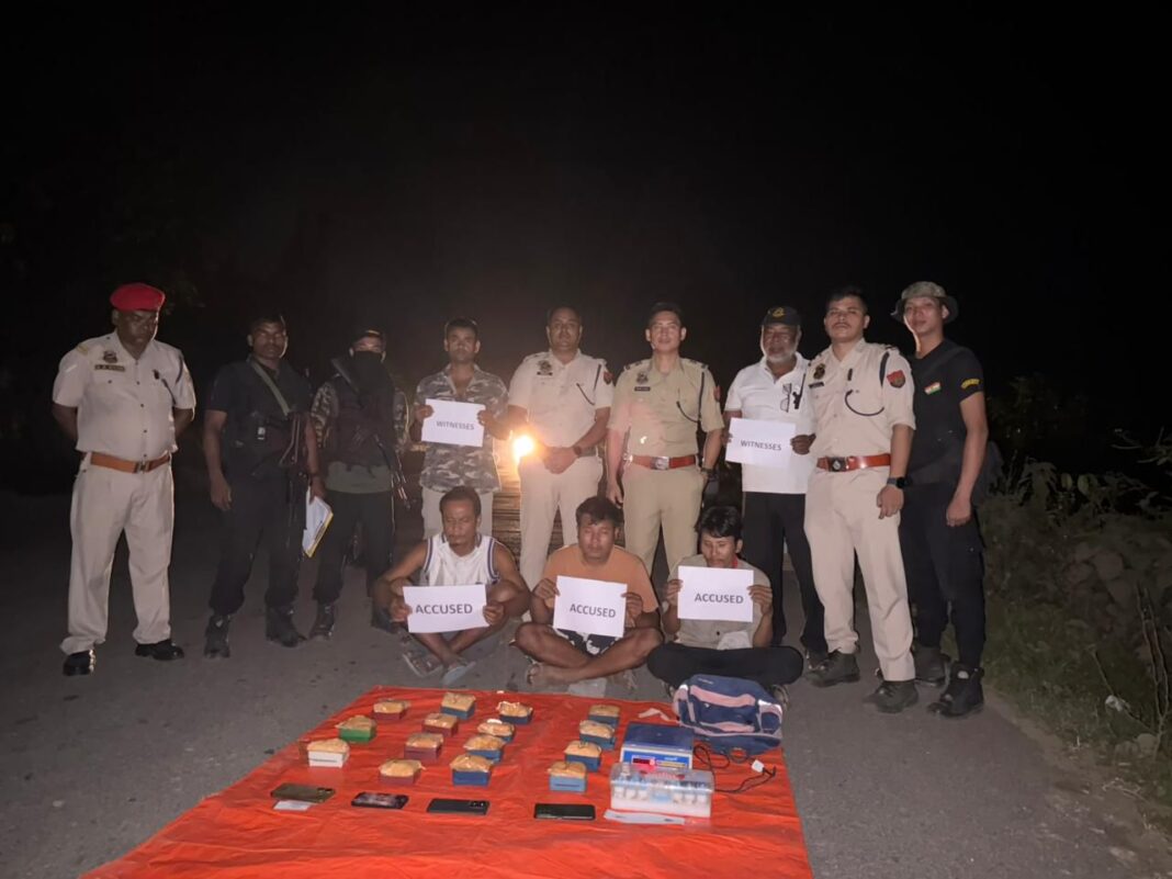 कछार पुलिस ने एक करोड़ मूल्य के हेरोइन के साथ तीन को किया गिरफ्तार